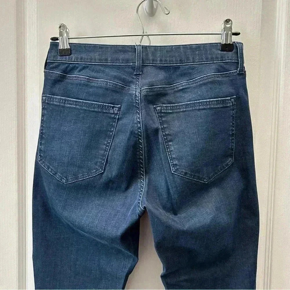 Topshop Moto Leigh Skinny Jeans Ankle Cropped Mid Rise Raw Hem Dark Wash Blue 26 - Picture 9 of 15